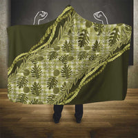 Hawaii Breadfruit Palaka Hooded Blanket Omaomao Maile Lei - Polynesian Pride