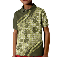 Hawaii Breadfruit Palaka Kid Polo Shirt Omaomao Maile Lei - Polynesian Pride