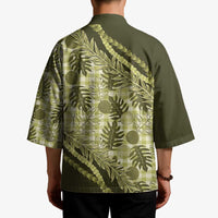 Hawaii Breadfruit Palaka Kimono Omaomao Maile Lei - Polynesian Pride