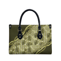 Hawaii Breadfruit Palaka Leather Bag Omaomao Maile Lei - Polynesian Pride