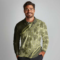 Hawaii Breadfruit Palaka Long Sleeve Polo Shirt Omaomao Maile Lei - Polynesian Pride