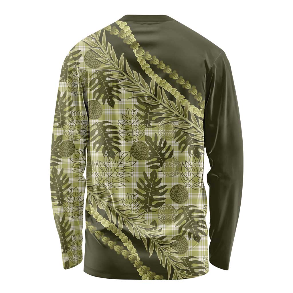 Hawaii Breadfruit Palaka Long Sleeve Shirt Omaomao Maile Lei - Polynesian Pride