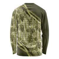Hawaii Breadfruit Palaka Long Sleeve Shirt Omaomao Maile Lei - Polynesian Pride