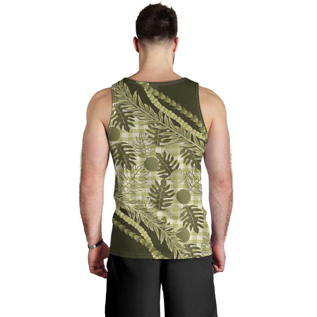 Hawaii Breadfruit Palaka Men Tank Top Omaomao Maile Lei - Polynesian Pride