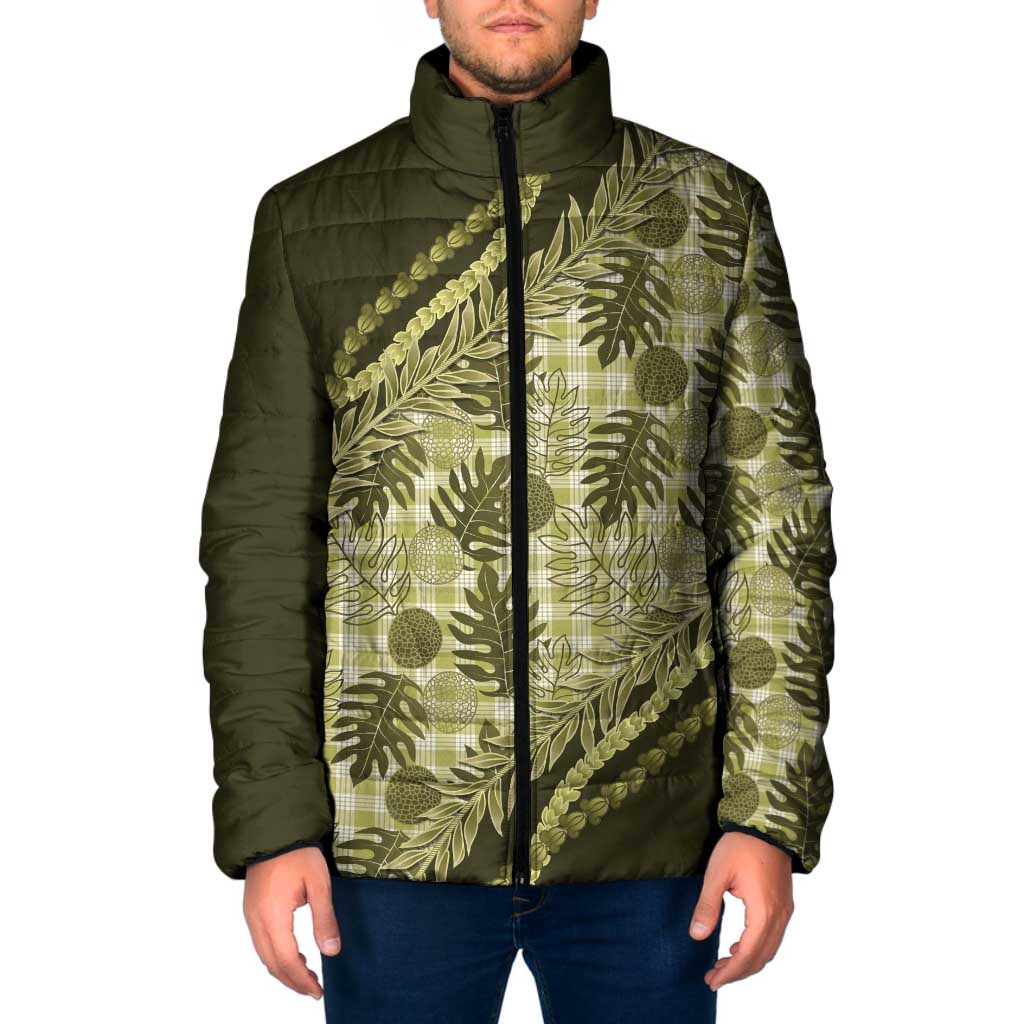 Hawaii Breadfruit Palaka Padded Jacket Omaomao Maile Lei - Polynesian Pride