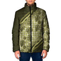 Hawaii Breadfruit Palaka Padded Jacket Omaomao Maile Lei - Polynesian Pride