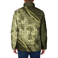 Hawaii Breadfruit Palaka Padded Jacket Omaomao Maile Lei - Polynesian Pride