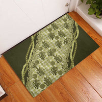Hawaii Breadfruit Palaka Rubber Doormat Omaomao Maile Lei - Polynesian Pride