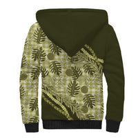 Hawaii Breadfruit Palaka Sherpa Hoodie Omaomao Maile Lei - Polynesian Pride