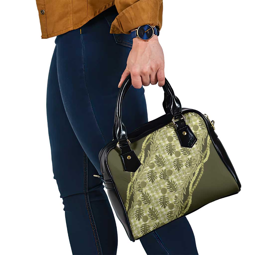 Hawaii Breadfruit Palaka Shoulder Handbag Omaomao Maile Lei - Polynesian Pride