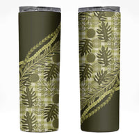 Hawaii Breadfruit Palaka Skinny Tumbler Omaomao Maile Lei - Polynesian Pride