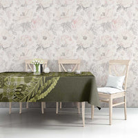 Hawaii Breadfruit Palaka Tablecloth Omaomao Maile Lei - Polynesian Pride