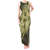 Hawaii Breadfruit Palaka Tank Maxi Dress Omaomao Maile Lei - Polynesian Pride