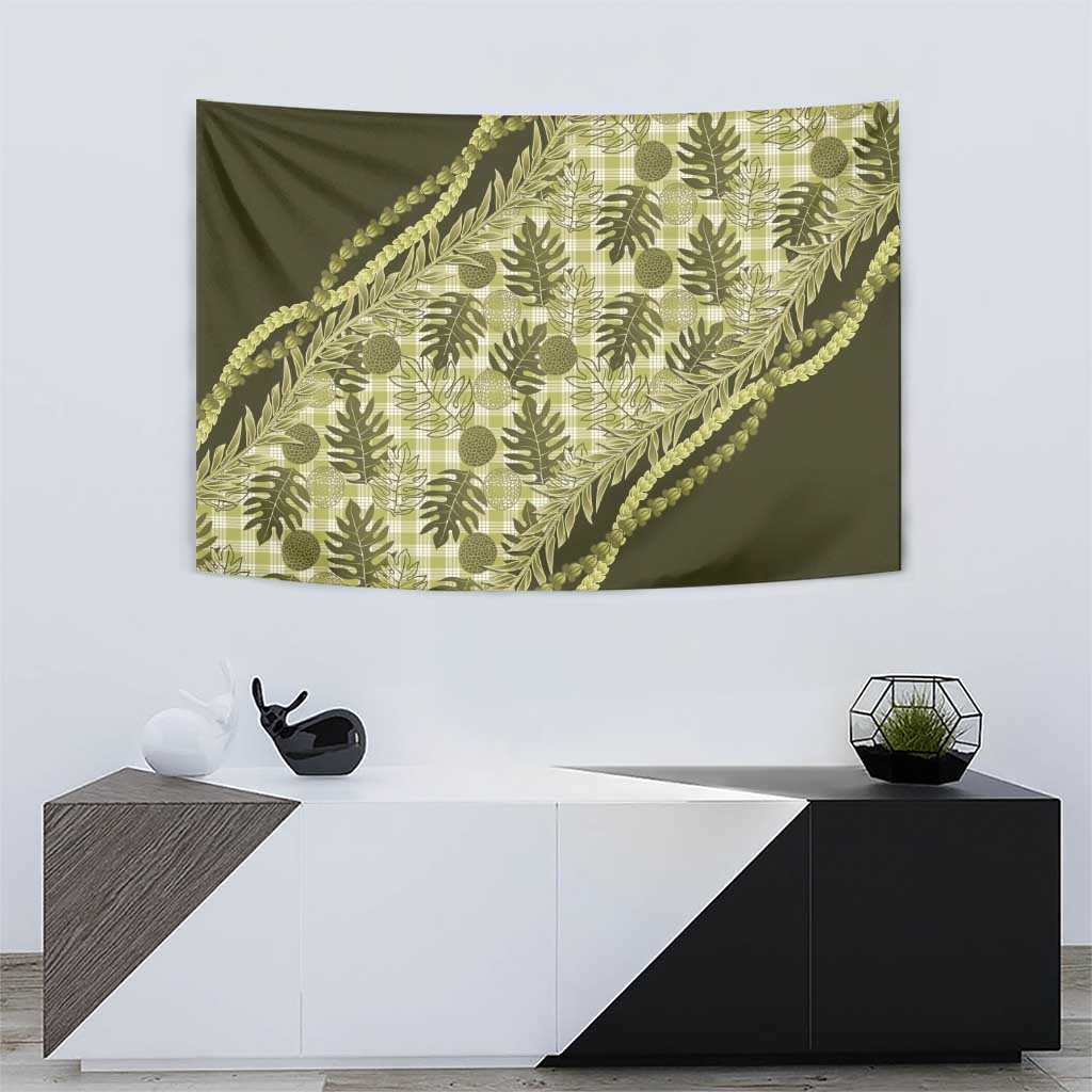 Hawaii Breadfruit Palaka Tapestry Omaomao Maile Lei - Polynesian Pride