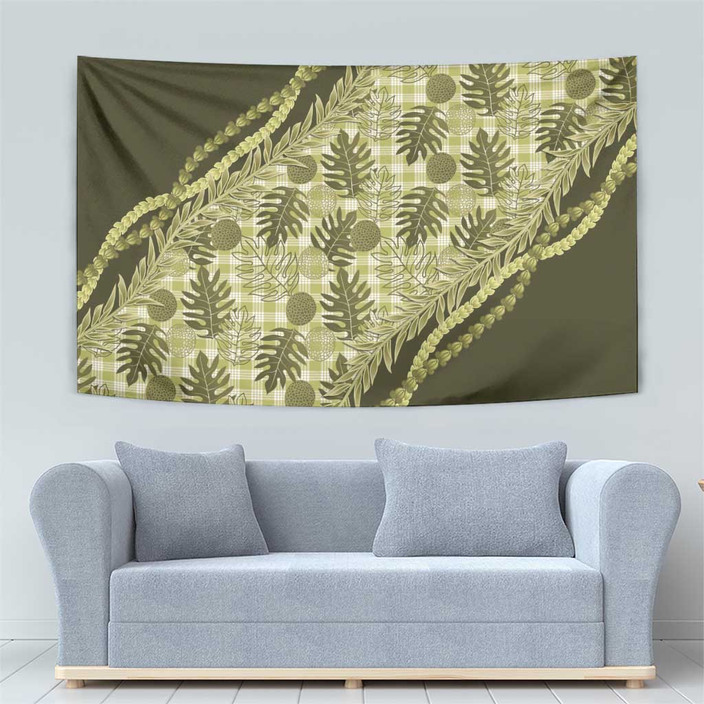 Hawaii Breadfruit Palaka Tapestry Omaomao Maile Lei - Polynesian Pride