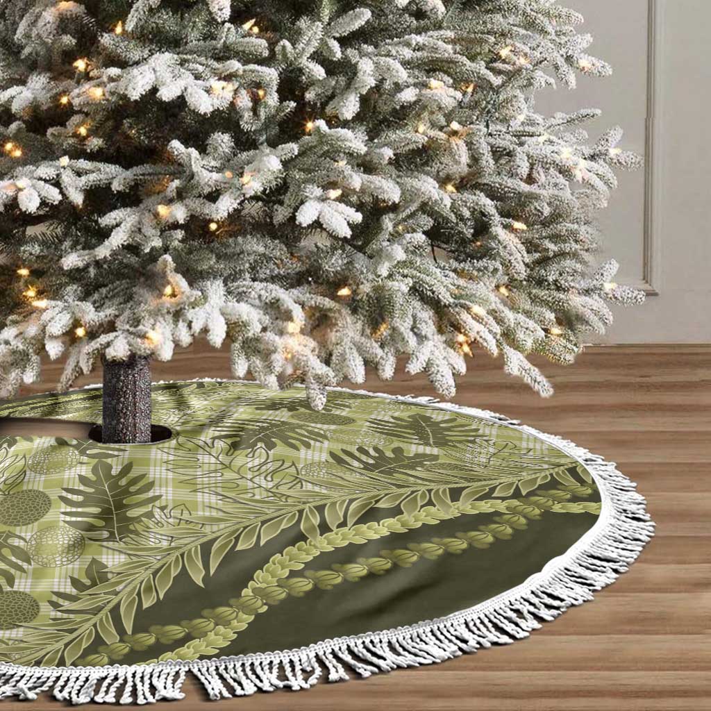 Hawaii Breadfruit Palaka Tree Skirt Omaomao Maile Lei - Polynesian Pride