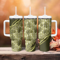 Hawaii Breadfruit Palaka Tumbler With Handle Omaomao Maile Lei - Polynesian Pride