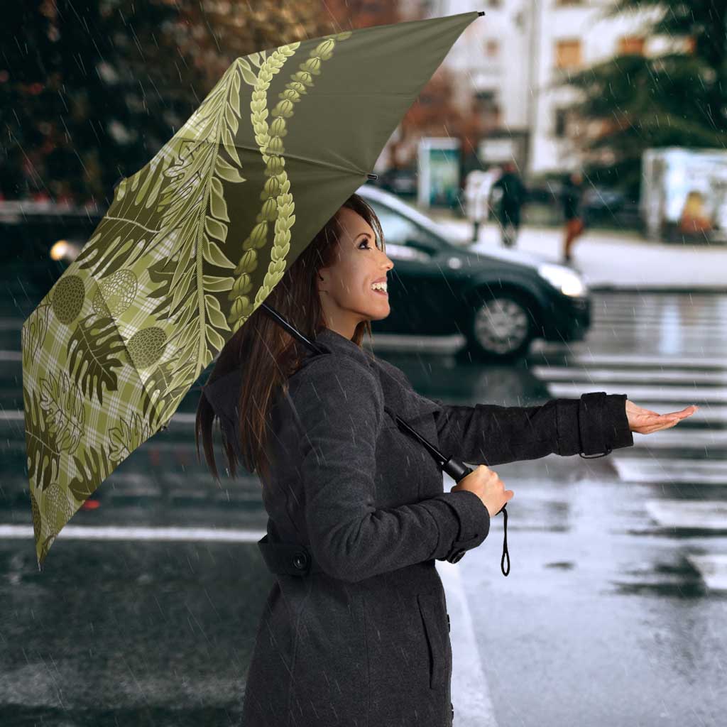 Hawaii Breadfruit Palaka Umbrella Omaomao Maile Lei - Polynesian Pride