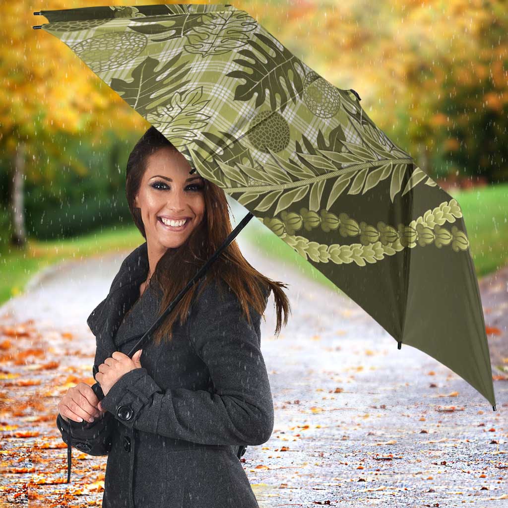 Hawaii Breadfruit Palaka Umbrella Omaomao Maile Lei - Polynesian Pride