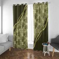 Hawaii Breadfruit Palaka Window Curtain Omaomao Maile Lei - Polynesian Pride