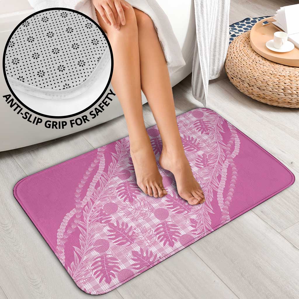 Hawaii Breadfruit Palaka Bathroom Set Omaomao Ulaula Maile Lei - Polynesian Pride