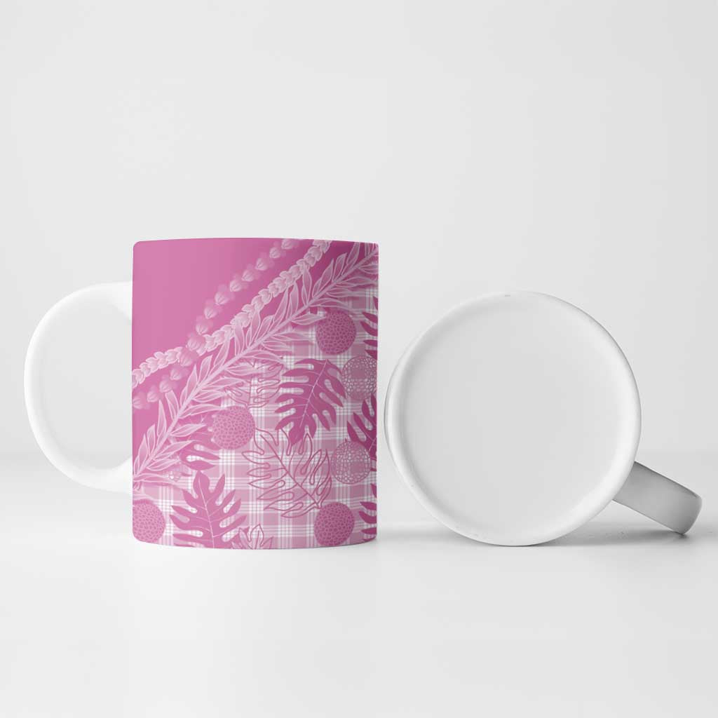 Hawaii Breadfruit Palaka Ceramic Mug Omaomao Ulaula Maile Lei - Polynesian Pride