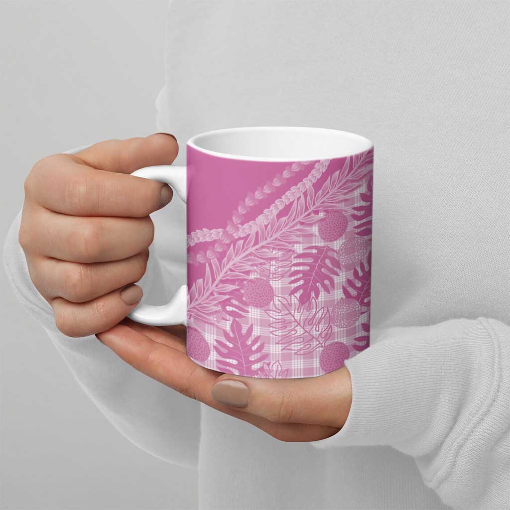 Hawaii Breadfruit Palaka Ceramic Mug Omaomao Ulaula Maile Lei - Polynesian Pride