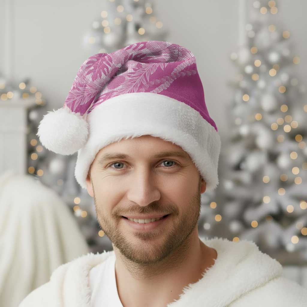 Hawaii Breadfruit Palaka Christmas Santa Hat Omaomao Ulaula Maile Lei - Polynesian Pride