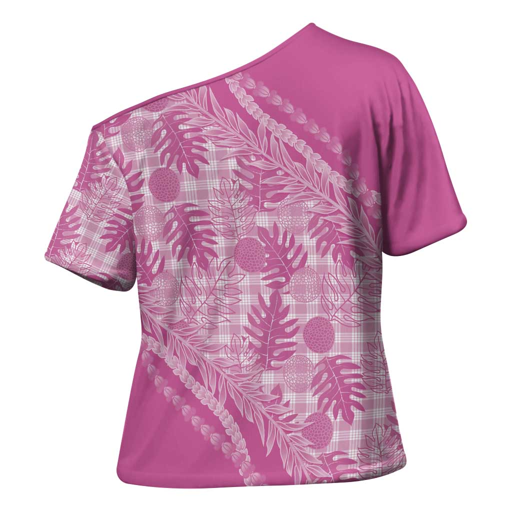Hawaii Breadfruit Palaka Cross Shoulder Shirt Omaomao Ulaula Maile Lei - Polynesian Pride