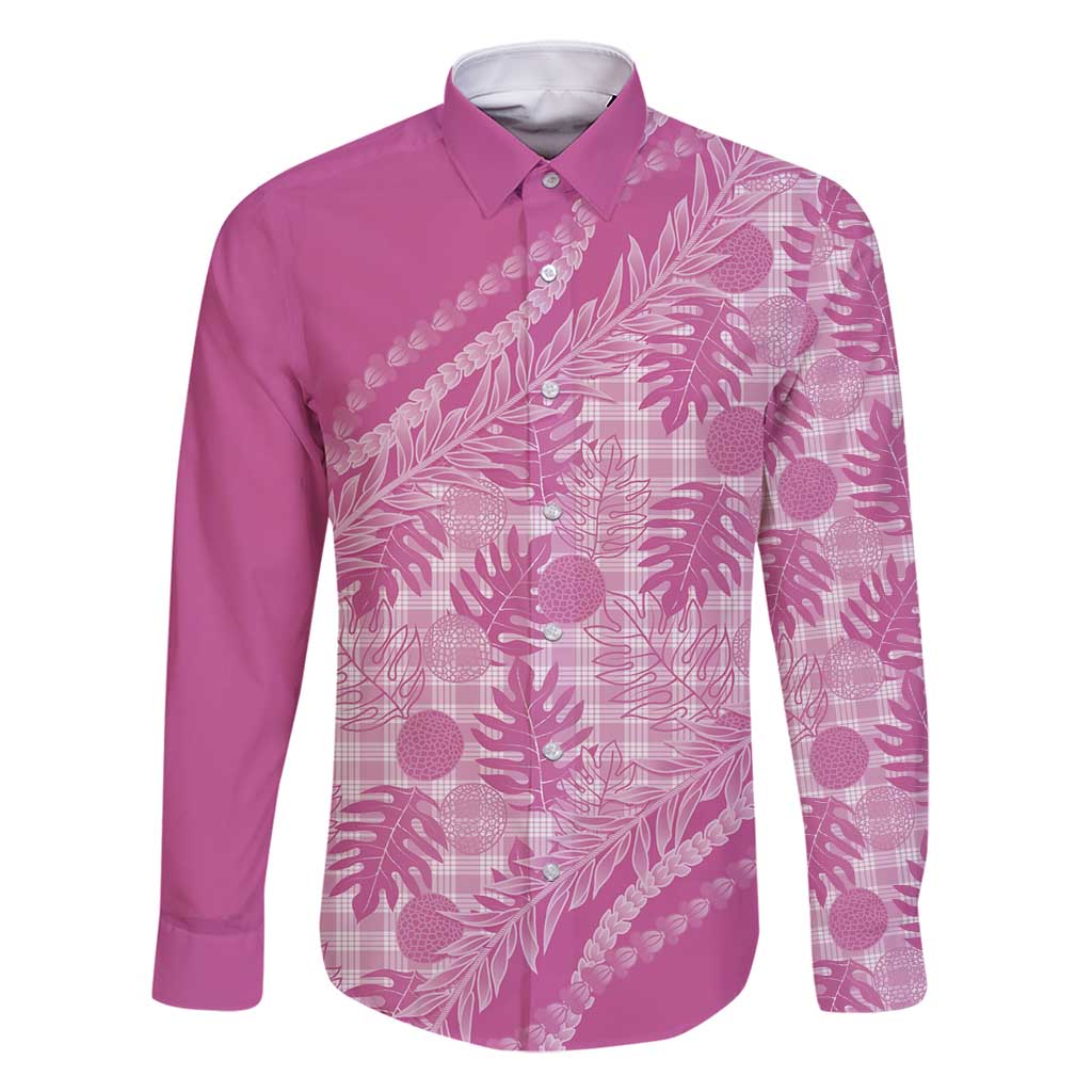 Hawaii Breadfruit Palaka Family Matching Mermaid Dress and Hawaiian Shirt Omaomao Ulaula Maile Lei - Polynesian Pride