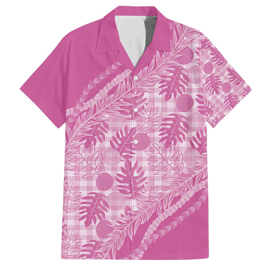 Hawaii Breadfruit Palaka Family Matching Off Shoulder Maxi Dress and Hawaiian Shirt Omaomao Ulaula Maile Lei - Polynesian Pride