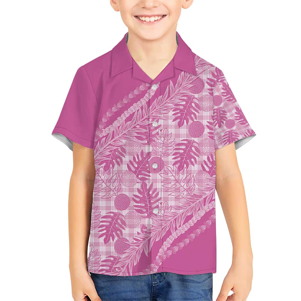 Hawaii Breadfruit Palaka Family Matching Short Sleeve Bodycon Dress and Hawaiian Shirt Omaomao Ulaula Maile Lei - Polynesian Pride