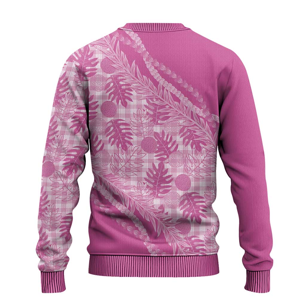 Hawaii Breadfruit Palaka Ugly Christmas Sweater Omaomao Ulaula Maile Lei - Polynesian Pride