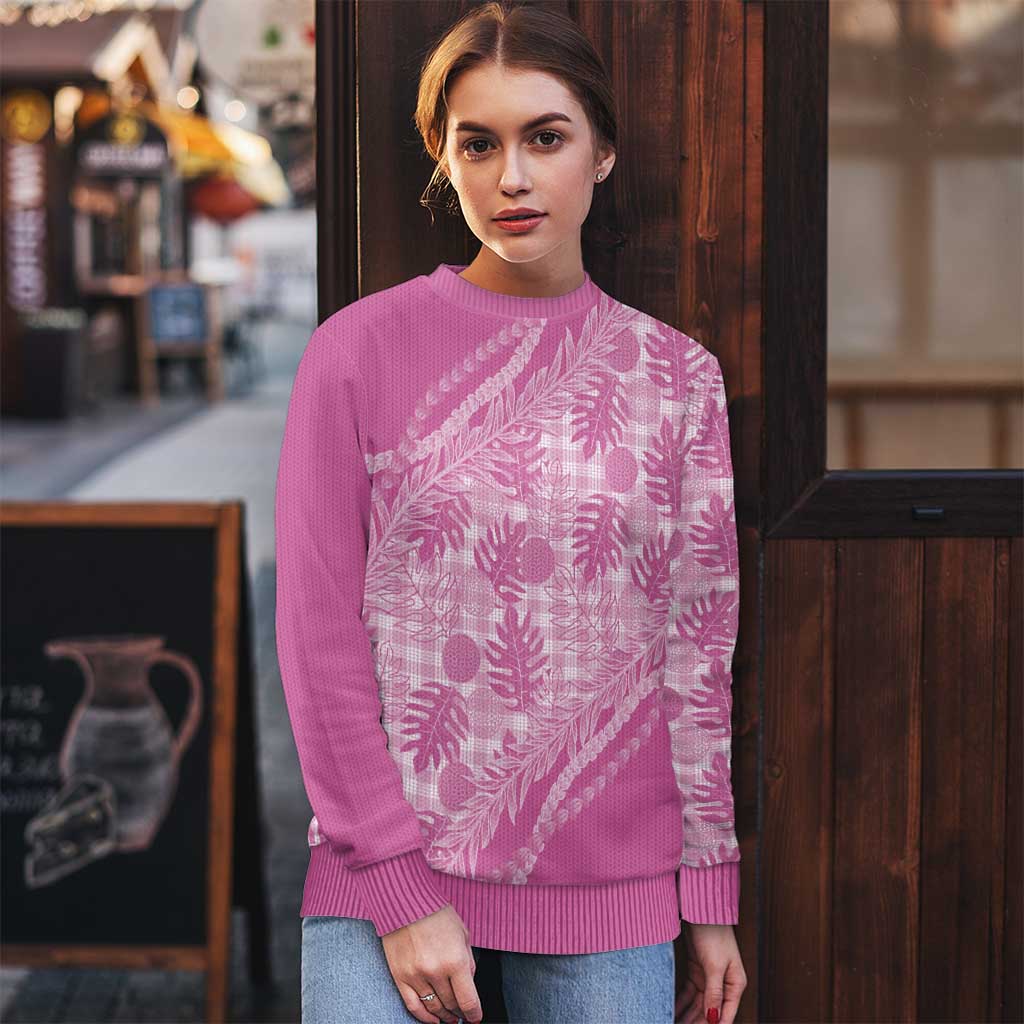 Hawaii Breadfruit Palaka Ugly Christmas Sweater Omaomao Ulaula Maile Lei - Polynesian Pride