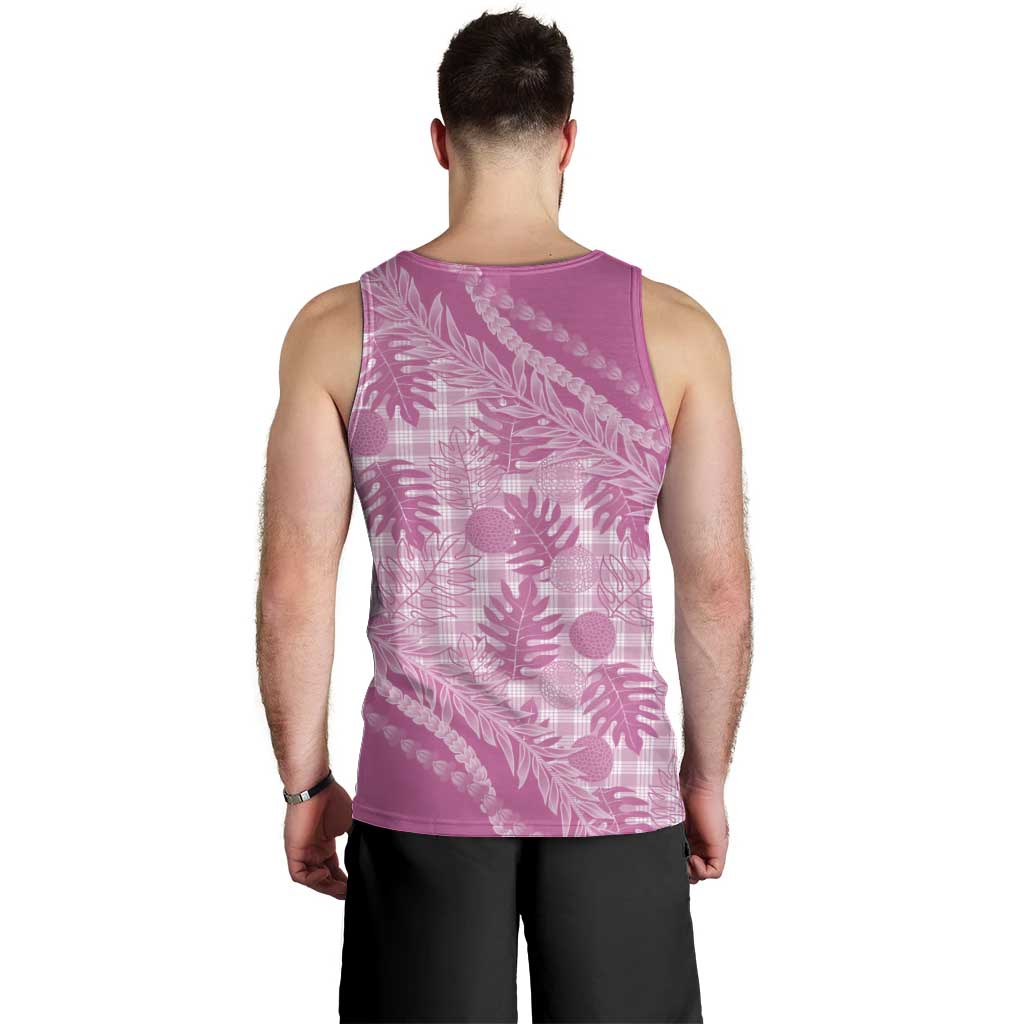 Hawaii Breadfruit Palaka Men Tank Top Omaomao Ulaula Maile Lei - Polynesian Pride
