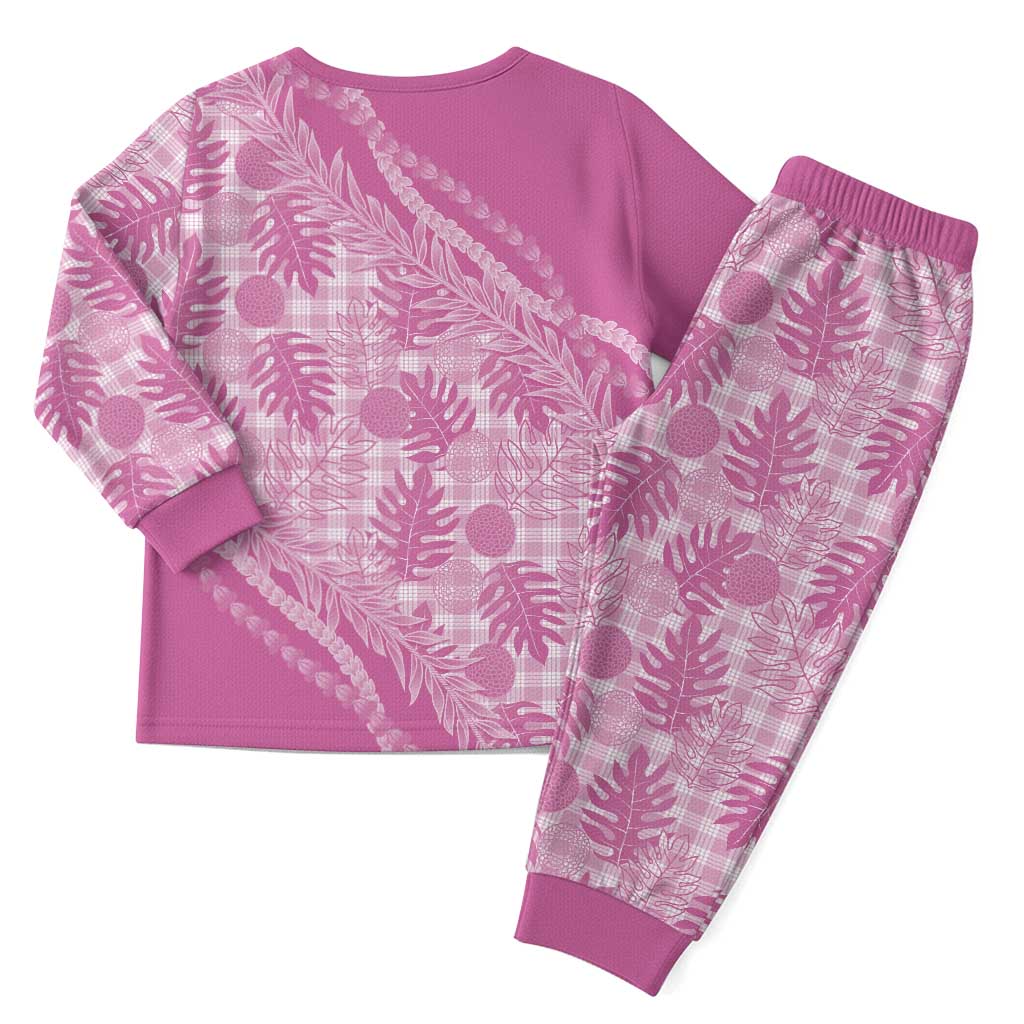 Hawaii Breadfruit Palaka Christmas Pajama Set Omaomao Ulaula Maile Lei - Polynesian Pride