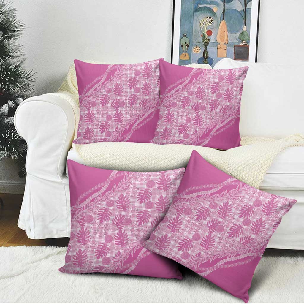 Hawaii Breadfruit Palaka Pillow Cover Omaomao Ulaula Maile Lei - Polynesian Pride