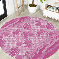 Hawaii Breadfruit Palaka Round Carpet Omaomao Ulaula Maile Lei - Polynesian Pride