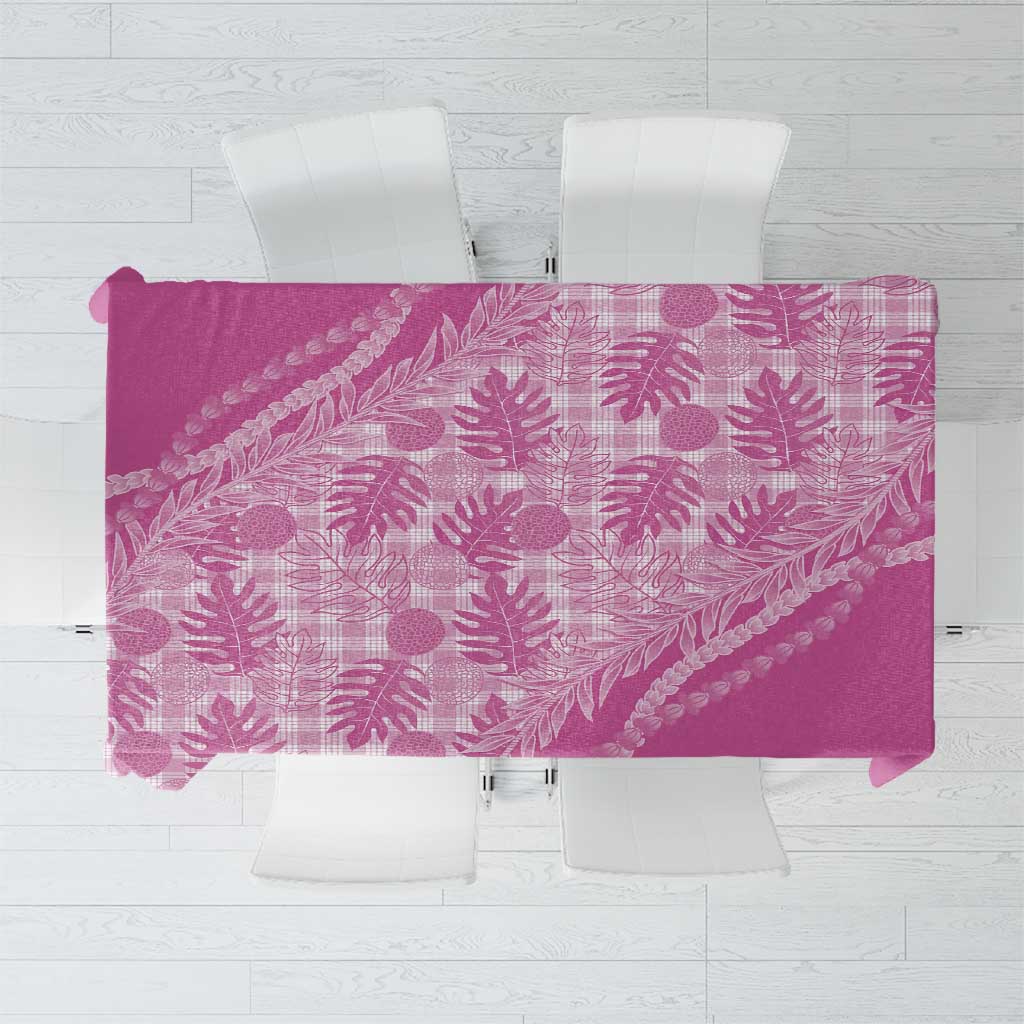 Hawaii Breadfruit Palaka Tablecloth Omaomao Ulaula Maile Lei - Polynesian Pride