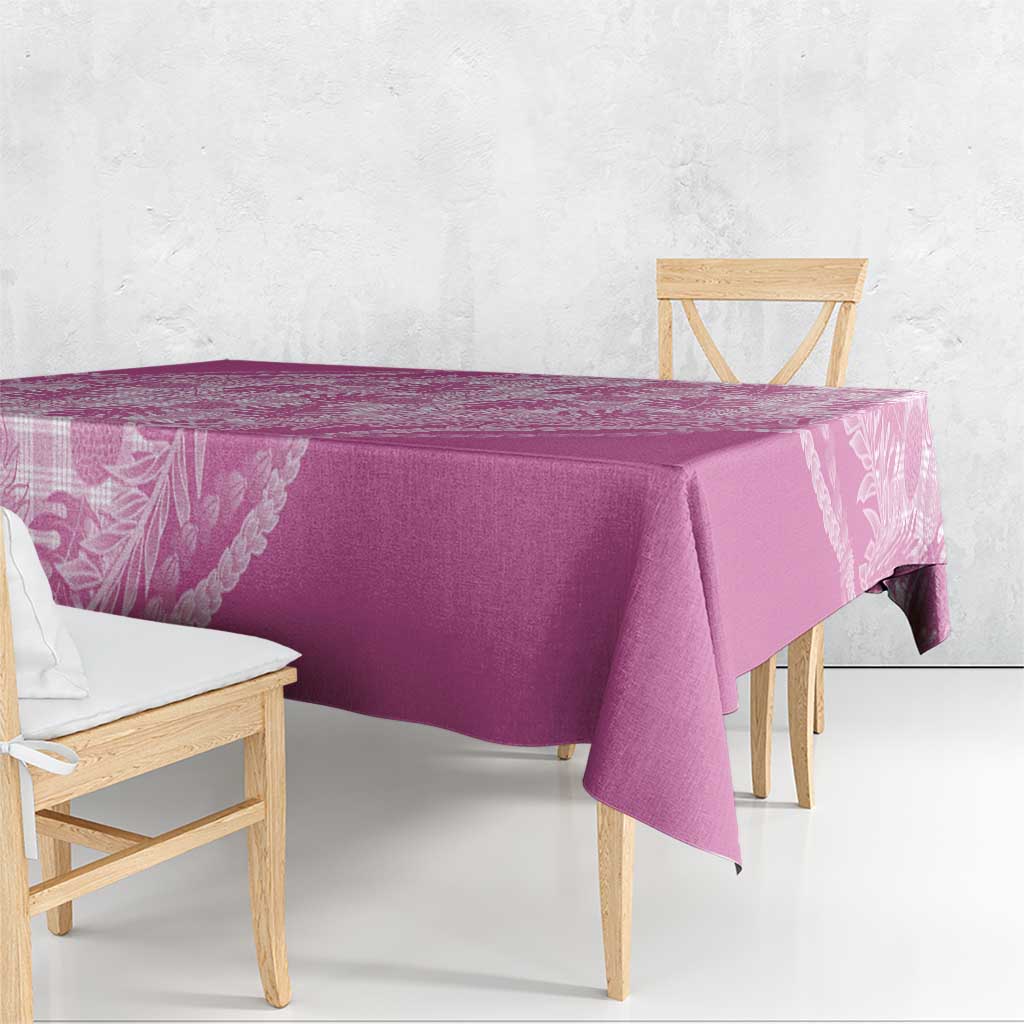 Hawaii Breadfruit Palaka Tablecloth Omaomao Ulaula Maile Lei - Polynesian Pride