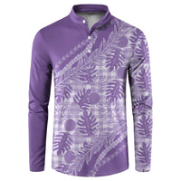 Hawaii Breadfruit Palaka Button Sweatshirt Poni Maile Lei - Polynesian Pride