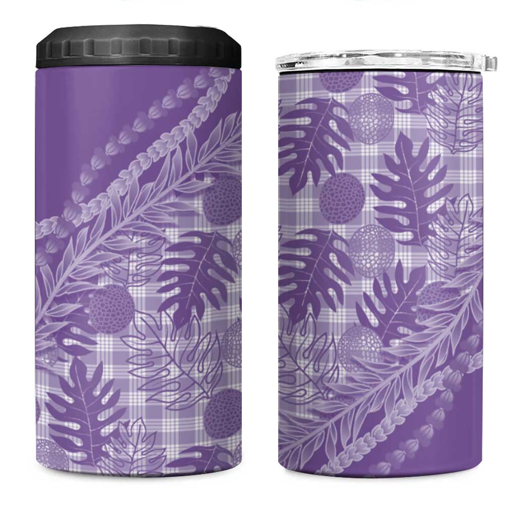 Hawaii Breadfruit Palaka 4 in 1 Can Cooler Tumbler Poni Maile Lei - Polynesian Pride