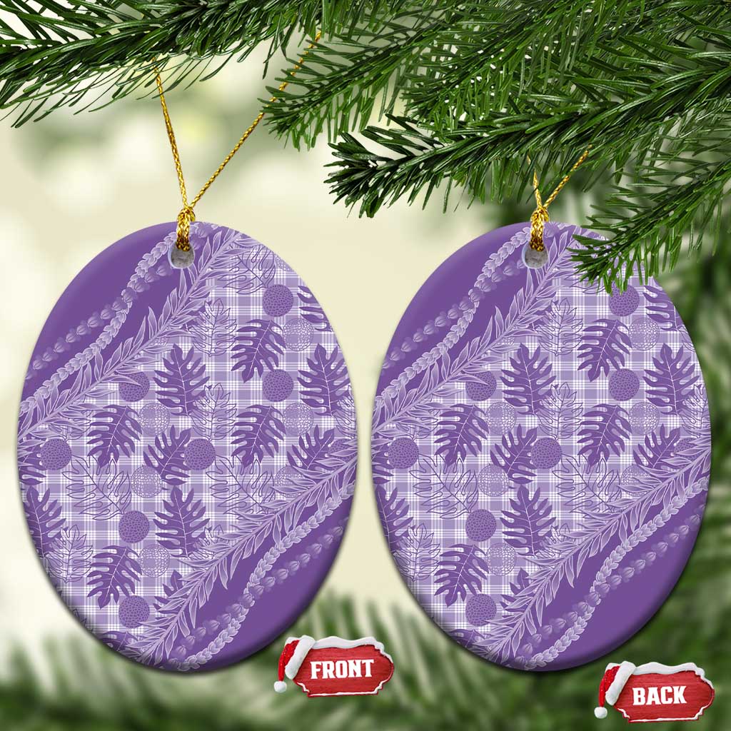 Hawaii Breadfruit Palaka Ceramic Ornament Poni Maile Lei - Polynesian Pride
