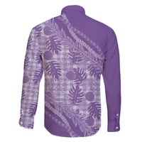 Hawaii Breadfruit Palaka Family Matching Off The Shoulder Long Sleeve Dress and Hawaiian Shirt Poni Maile Lei - Polynesian Pride