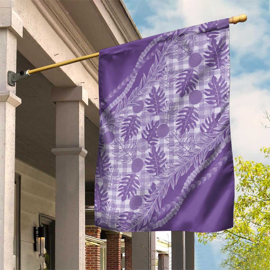 Hawaii Breadfruit Palaka Garden Flag Poni Maile Lei LT9 House Flag Purple - Polynesian Pride