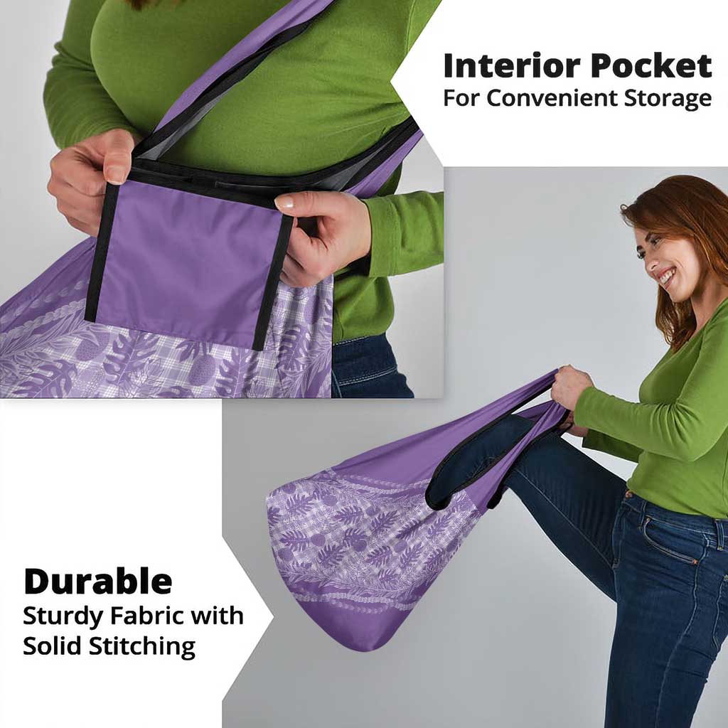 Hawaii Breadfruit Palaka Grocery Bag Poni Maile Lei - Polynesian Pride