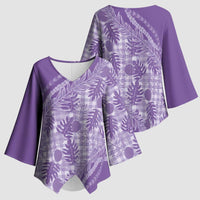 Hawaii Breadfruit Palaka Kimono Sleeve Blouse Poni Maile Lei - Polynesian Pride