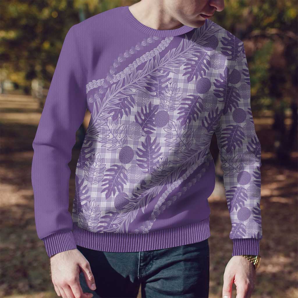 Hawaii Breadfruit Palaka Ugly Christmas Sweater Poni Maile Lei - Polynesian Pride