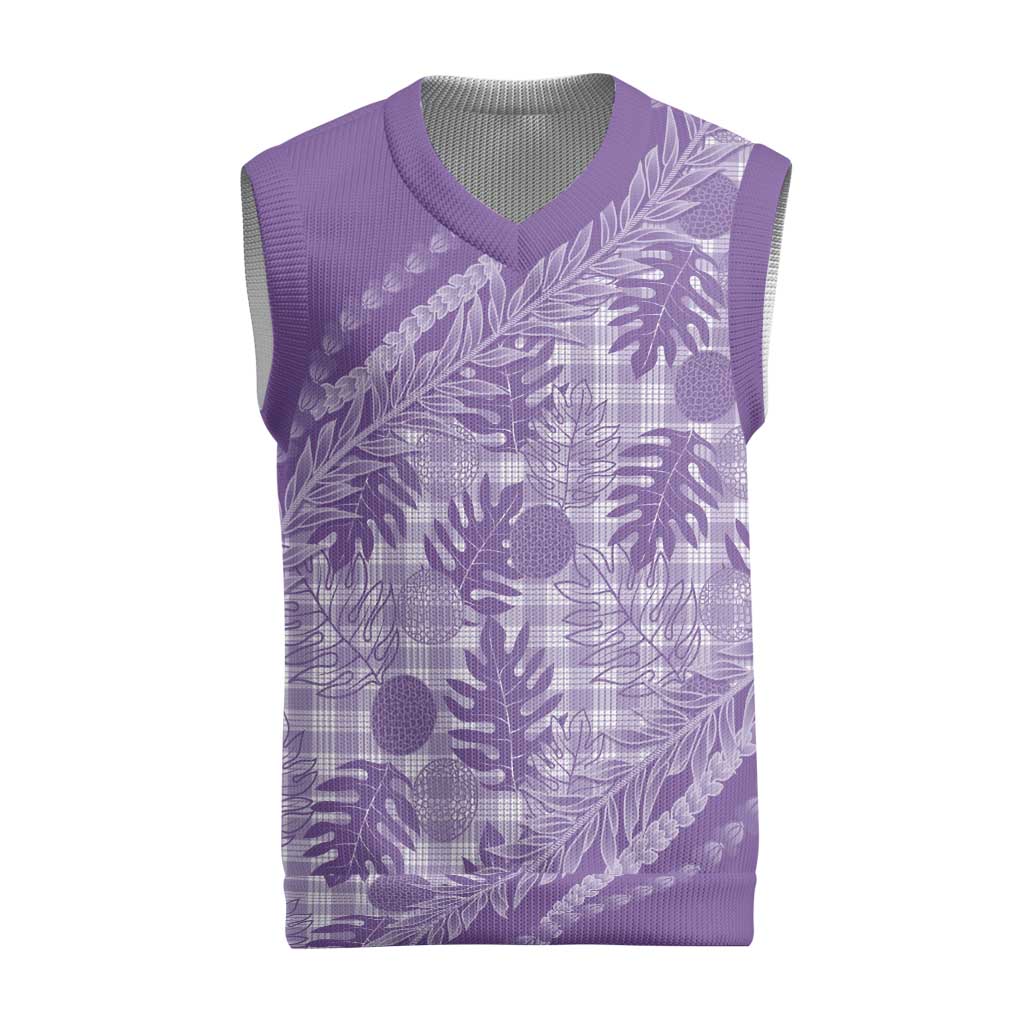 Hawaii Breadfruit Palaka Christmas Knitted V-Neck Vest Poni Maile Lei - Polynesian Pride