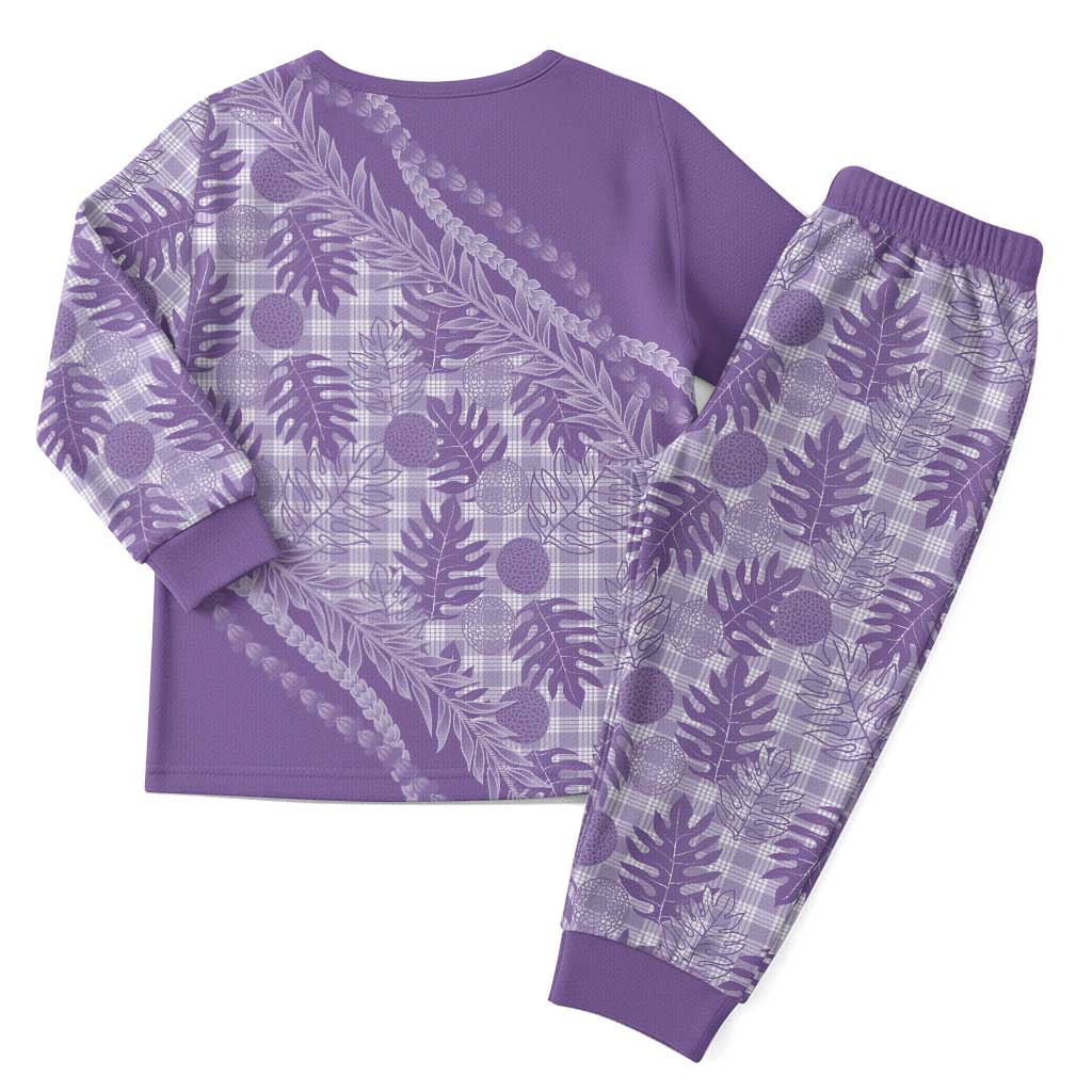 Hawaii Breadfruit Palaka Christmas Pajama Set Poni Maile Lei - Polynesian Pride